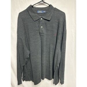 Polo Ralph Lauren Long Sleeve Rugby Style Shirt, Charcoal Gray, Men's 3XB